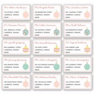 Sticker Festin Noël Nom individuel Adresse d'expédition