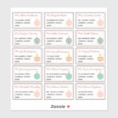 Sticker Festin Noël Nom individuel Adresse d'expédition (Feuille)