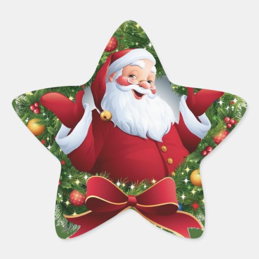 Sticker Festin Santa Claus Christmas Wreath Star (Devant)