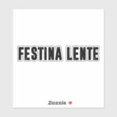Sticker festina lente (Feuille)