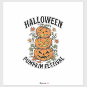 Sticker Festival de citrouilles d'Halloween Jack O Lantern