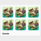 sticker Festive Christmas retro kitten (Feuille)