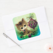 sticker Festive Christmas retro kitten (Enveloppe)