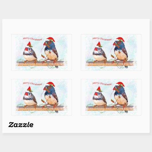 Sticker Festive Finches (Feuille)