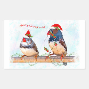Sticker Festive Finches