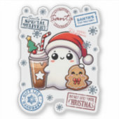 Sticker Festive Ghost Spreading Holiday Cheer (Devant)