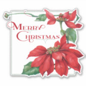 Sticker Festive Joyeux Noël Poinsettias (Devant)
