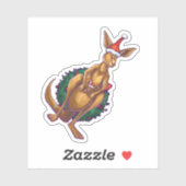 Sticker Festive Noël Kangaroo (Feuille)