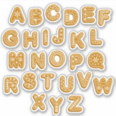 Sticker Festive pain d'épices Lettres biscuits moyen (Devant)
