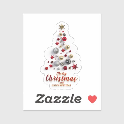 Sticker “Festive Tree in Snow” (Feuille)
