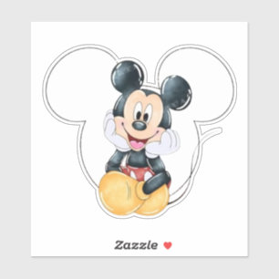 Sticker Fête bébé Mickey Mouse pois rouges