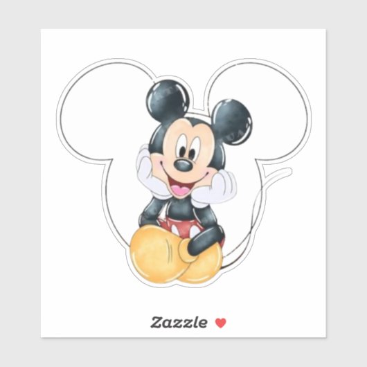 Sticker Fête bébé Mickey Mouse pois rouges (Feuille)