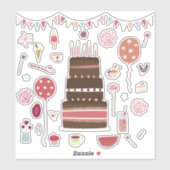 Sticker Fête d'anniversaire (Feuille)