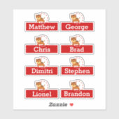 Sticker Fête d'anniversaire de cirque faveur noms tigre de (Feuille)