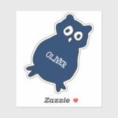 Sticker Fête d'anniversaire de la Chouette Cute Favoriser (Feuille)