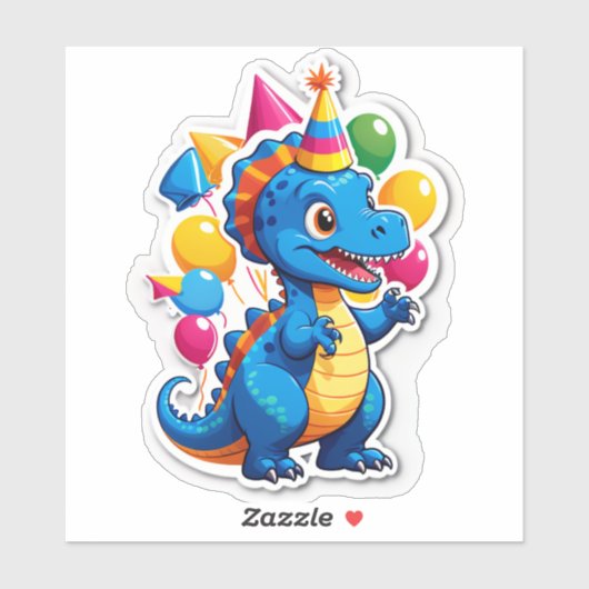 Sticker Fête d'anniversaire Dino-Mite !" (Enfants (Feuille)
