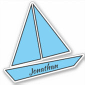 Sticker Fête d'anniversaire du bateau à voile (Devant)