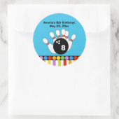 Sticker Fête de Bowling Anniversaire personnalisé (Sac)