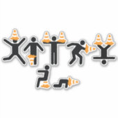 Sticker Fête de graduation du cône de la circulation étudi (Devant)