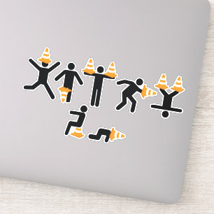 Sticker Fête de graduation du cône de la circulation étudi