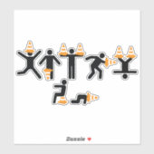 Sticker Fête de graduation du cône de la circulation étudi (Feuille)