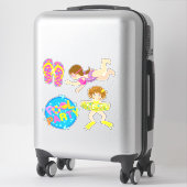 Sticker Fête de la piscine pour filles mignonnes (Sur valise)