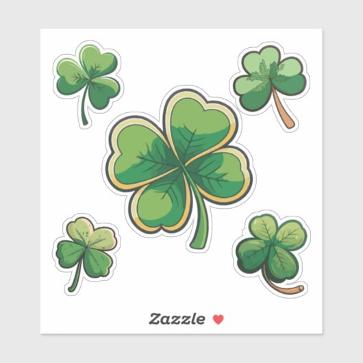 Sticker Fête de la St. Patrick et fête 4 juillet (Feuille)