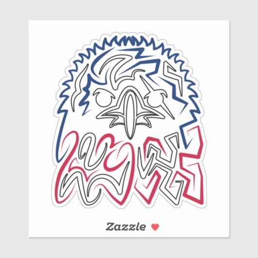 Sticker Fête de l'Indépendance Aigle américain (Feuille)