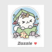 Sticker Fête de Noël avec Purr-ty Time Cat (Feuille)