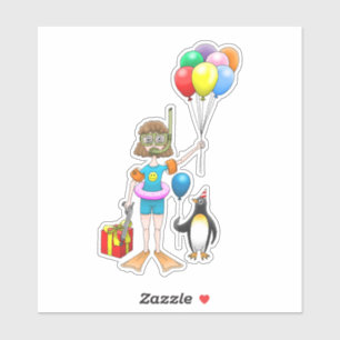 Sticker Fête de piscine d'été Anniversaire