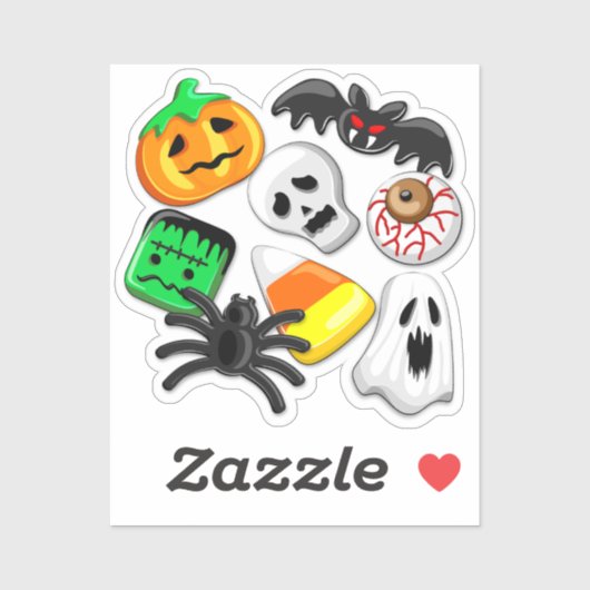Sticker Fête des Candies Éffrayantes d'Halloween (Feuille)