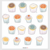 Sticker Fête des cupcakes (Feuille)