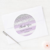 Sticker Fête des mariées à rayures violettes (Enveloppe)