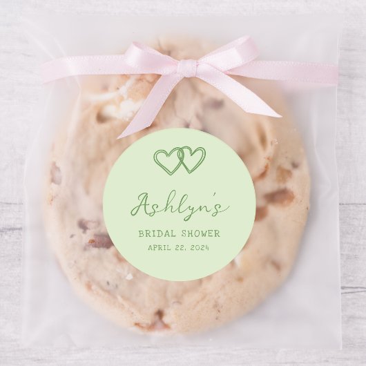 Sticker Fête des mariées Coeur Vert Tirée À La Mai