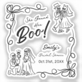 Sticker Fête des mariées d'Halloween Whimsical dessinée à  (Recto)