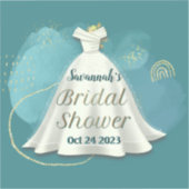 Sticker Fête des mariées Mariage Gown Deep Turquoise Gold  (Recto)