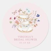 Sticker Fête des mariées Tea Party rose (Devant)