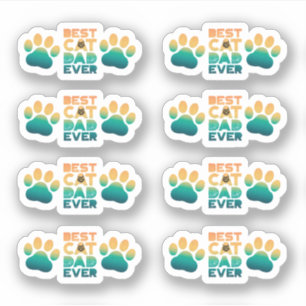 Sticker Fête des pères photo Retro Sunset Meilleur Chat Pa