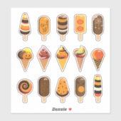 Sticker Fête d'Halloween "Treat or Trick" Crème glacée sav (Feuille)
