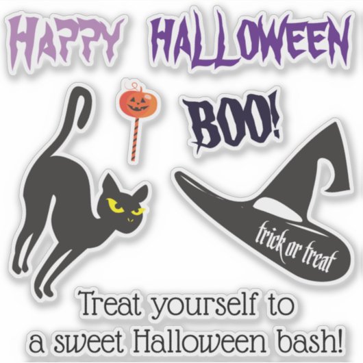 Sticker Fête d'Halloween "Treat or Trick" Crème glacée sav (Devant)