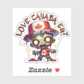 Sticker Fête du Canada des zombies (Feuille)