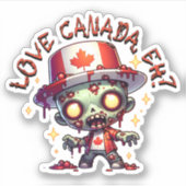 Sticker Fête du Canada des zombies (Devant)