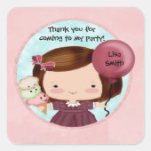 Sticker fêté fille mignonne (Devant)