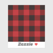 Sticker fête plaid rouge rustique d'hiver bûcheron (Feuille)