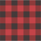 Sticker fête plaid rouge rustique d'hiver bûcheron (Devant)