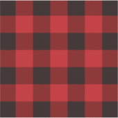 Sticker fête rustique d'hiver en carreaux rouges de bison (Devant)