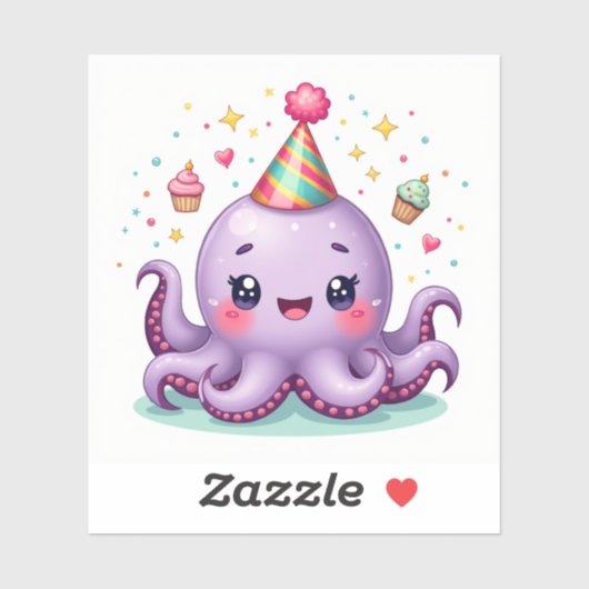 Sticker Fêtes avec les copains – Célébration de la pieuvre (Feuille)