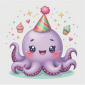 Sticker Fêtes avec les copains – Célébration de la pieuvre (Devant)