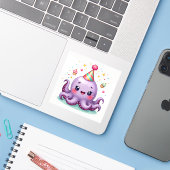 Sticker Fêtes avec les copains – Célébration de la pieuvre (Ordinateur portable avec iPhone)