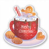 Sticker Fêtes de Noël Hot Chocolat sur mesure (Devant)